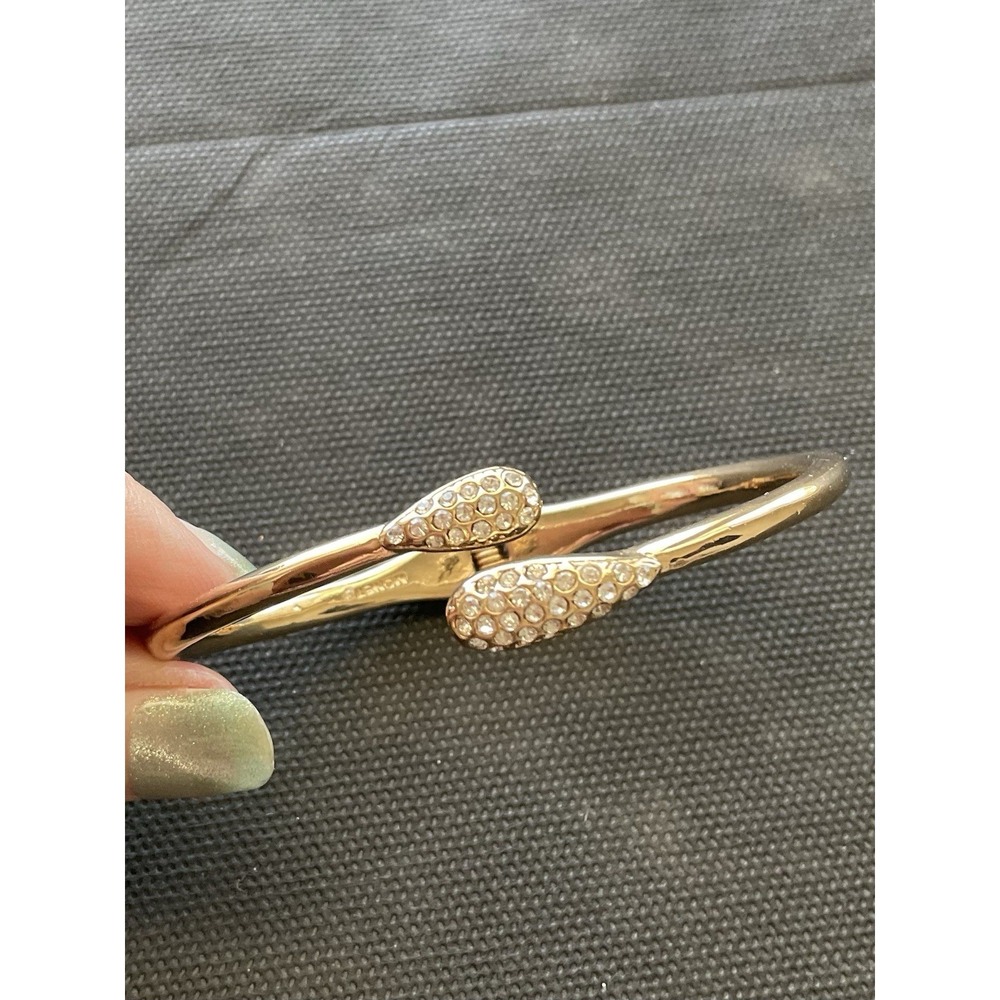 Monet Jewelry gold-tone crystal cuff bracelet Hinged